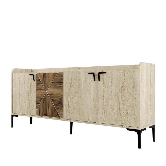 Hanah Home Consola Venedik Nogal y Travertino Hanah Home Consola Venedik Nogal y Travertino